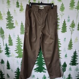 Men's 32x30 Brown Front Pleated Chinos